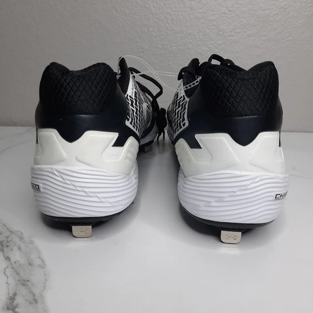 Under Armour Authentic MLB Mens Sz 15 Heater Charged Baseball Cleats Black White
